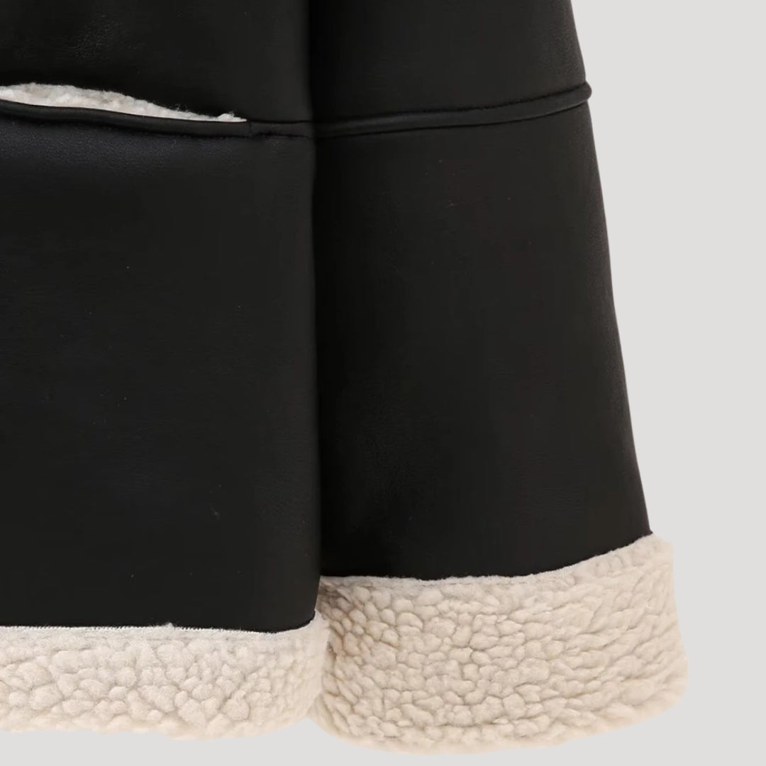 Giacca in Ecopelle con Interno in Shearling – Street Style Invernale