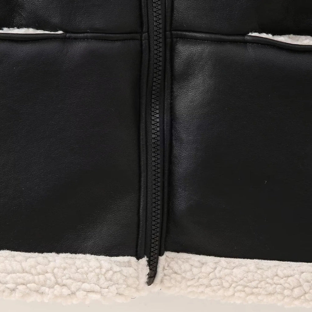 Giacca in Ecopelle con Interno in Shearling – Street Style Invernale