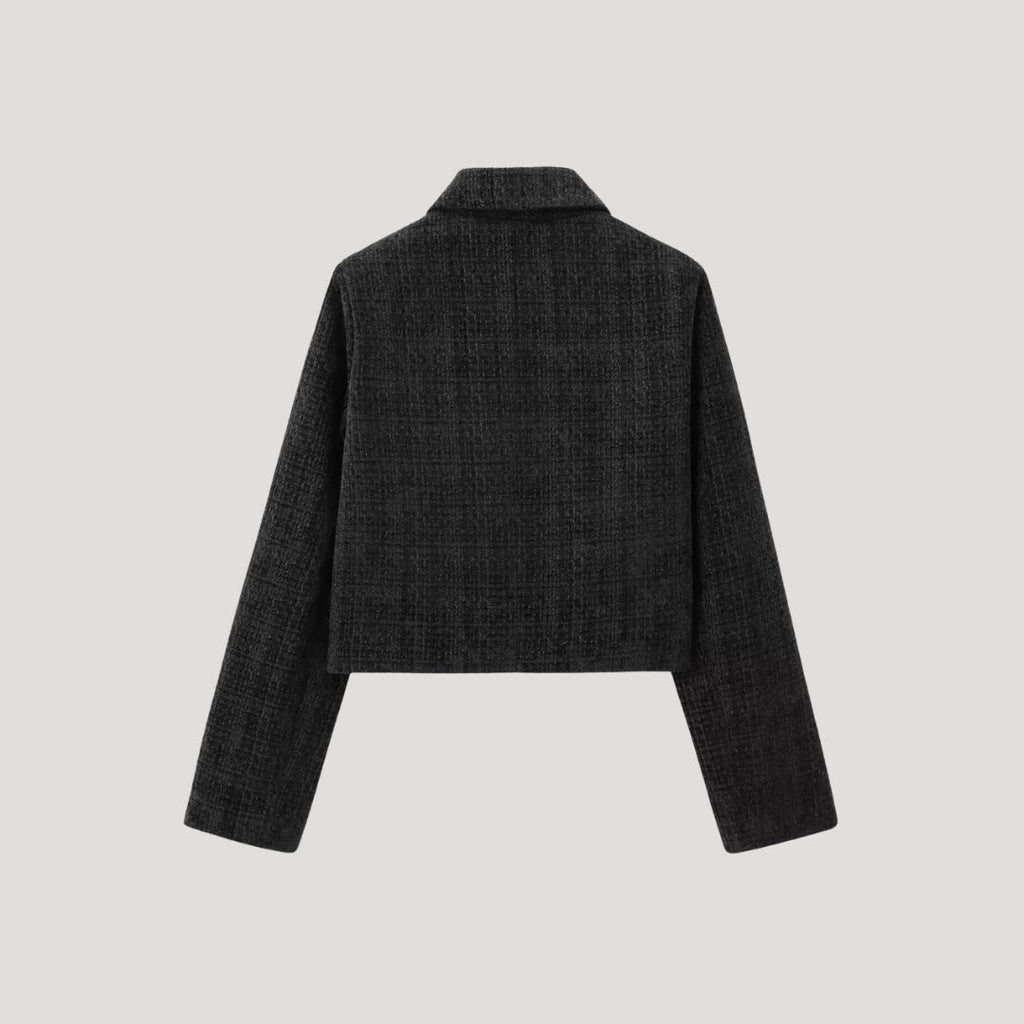 Giacca in Tweed con Fiocchi Frontali – Stile Cropped Chic